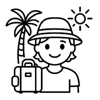 an emoji style icon of a person on vacation-1