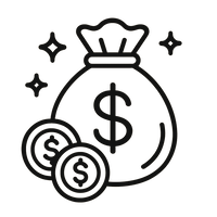 an emoji style icon representing dollar wealth Do not include a person-1-1